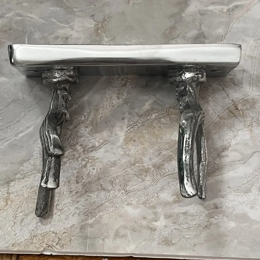 Double Antler Horn Inspired Hook Coat Hanger Western Home Decor Metal